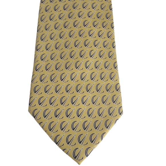 Vineyard‎ Vines Patterned Nautical Sailboats Silk Tie Classic Preppy Yellow Blue - Picture 3 of 6